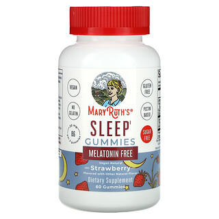 MaryRuth's, Gommes pour le sommeil, Sans mélatonine, Fraise, 60 gommes