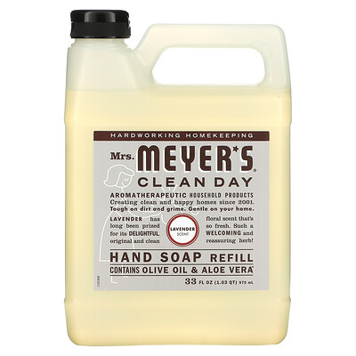 Mrs. Meyers Clean Day жидкое мыло для рук, сменный блок, с запахом лаванды, 975 мл (33 жидк. унции)
