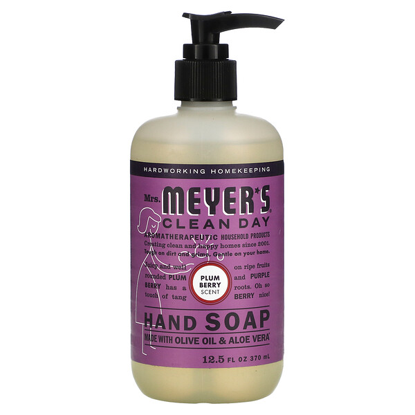 Mrs. Meyers Clean Day, Hand Soap, Plum Berry, 12.5 fl oz (370 ml)