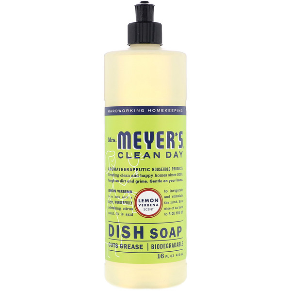 Mrs. Meyers Clean Day, средство для мытья посуды, лимонная вербена, 473 мл (16 жидк. унций)