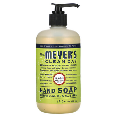 Купить Mrs. Meyers Clean Day мыло для рук, лимонная вербена, 370 мл (12, 5 жидк. унции)