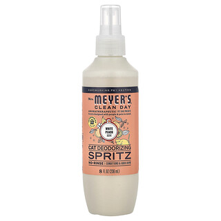 Mrs. Meyers Clean Day, дезодорирующий спрей для кошек, белый персик, 236 мл (8 жидк. унций)