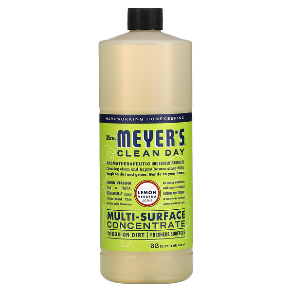 Mrs. Meyers Clean Day, 多表面浓缩清洁剂，柠檬马鞭草香，32 液量盎司（946 毫升）