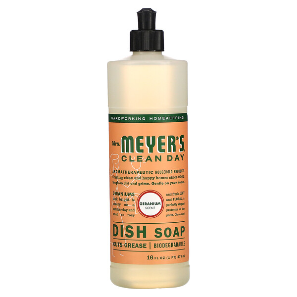 Mrs. Meyers Clean Day, Dish Soap, Geranium, 16 fl oz (473 ml)