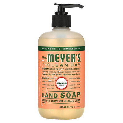 Mrs. Meyers Clean Day Мыло для рук, с запахом герани, 370мл (12,5жидк.унции)