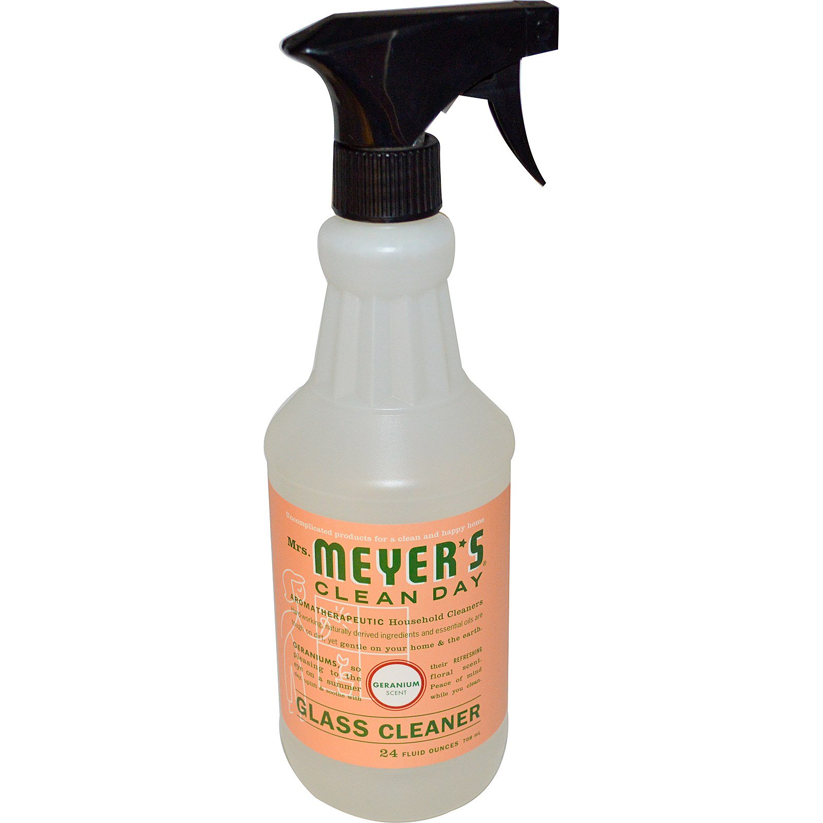 Mrs. Meyers Clean Day, Glass Cleaner, Geranium Scent, 24 fl oz (708 ml