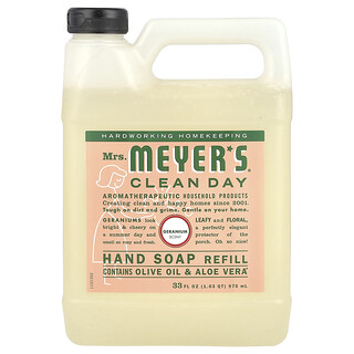 Mrs. Meyers Clean Day, Repuesto de jabón para manos, Geranio, 975 ml (33 oz. líq.)