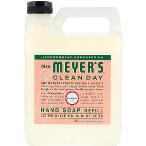 Отзывы о Мрс Мэйерс Клин Дэй, Liquid Hand Soap Refill, Geranium Scent, 33 fl oz (975 ml)