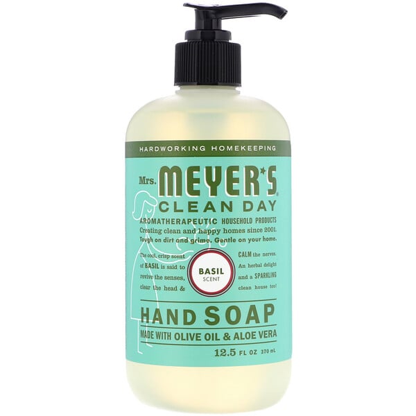 Mrs. Meyers Clean Day, 洗手液，羅勒香味，12.5 盎司（370 毫升）