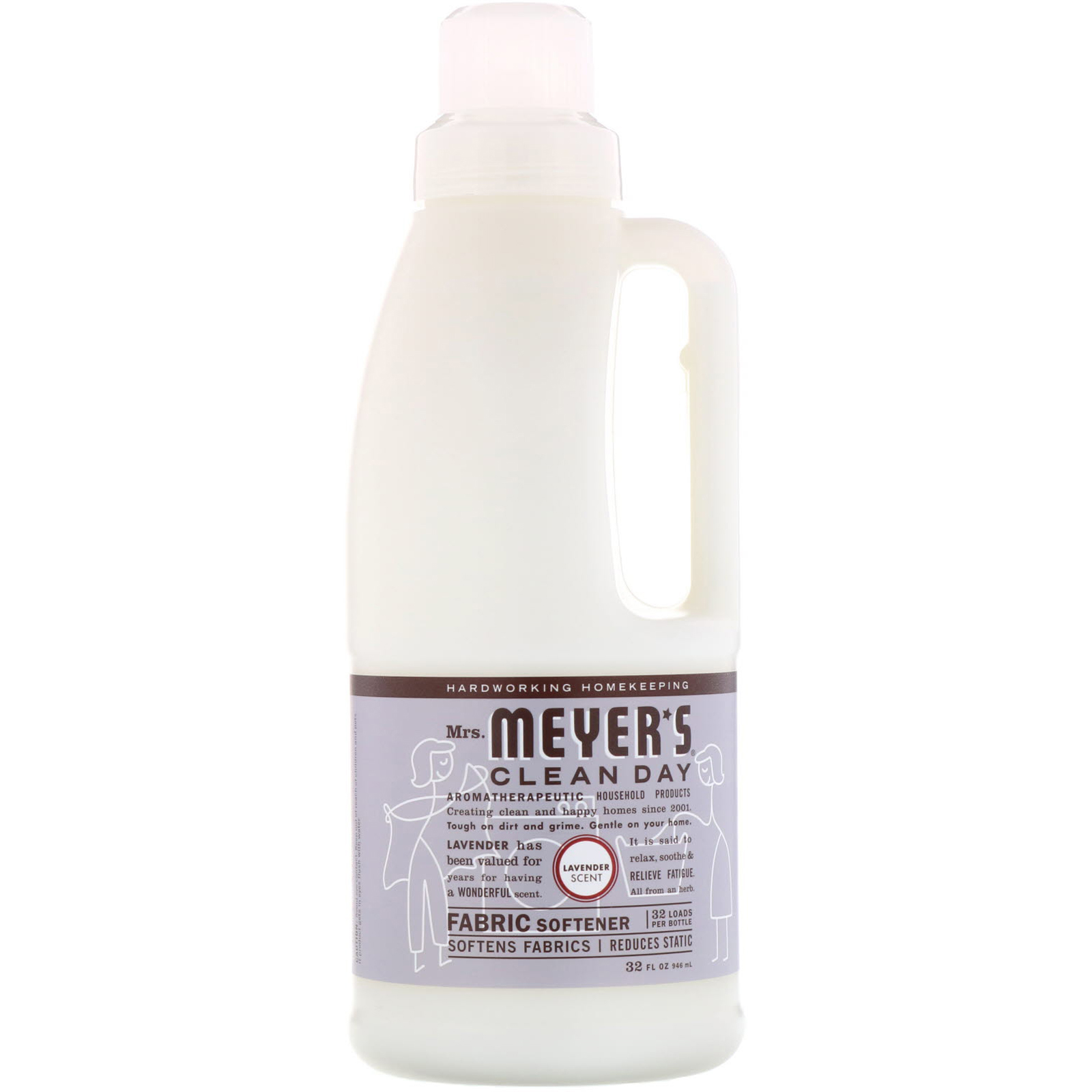 iHerb 洗衣用品 Mrs. Meyers Clean Day, 柔順劑，薰衣花草香，32液體盎司（946毫升）