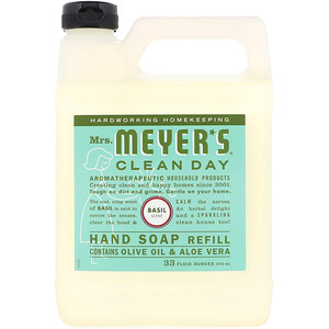 Отзывы о Мрс Мэйерс Клин Дэй, Liquid Hand Soap Refill, Basil Scent, 33 fl oz (975 ml)