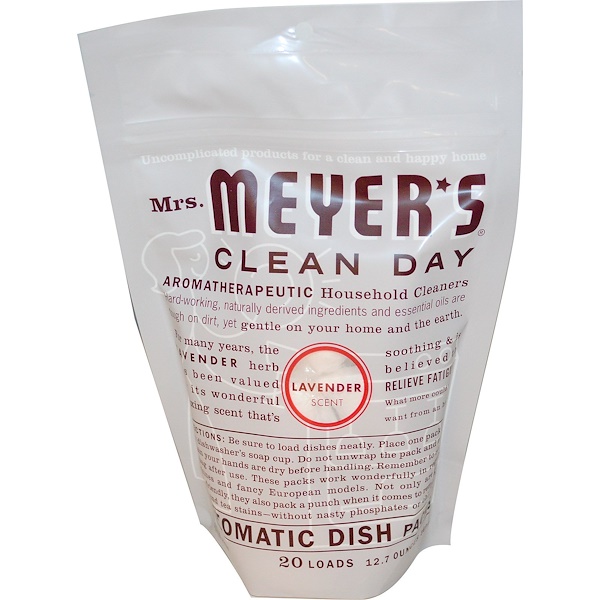 Mrs. Meyers Clean Day, Automatic Dish Packs, Lavender Scent, 12.7 oz