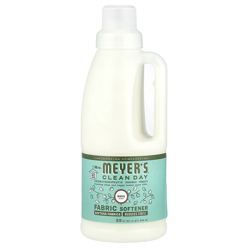 Mrs. Meyers Clean Day Fabric Softener, Basil, 32 fl oz (946 ml)