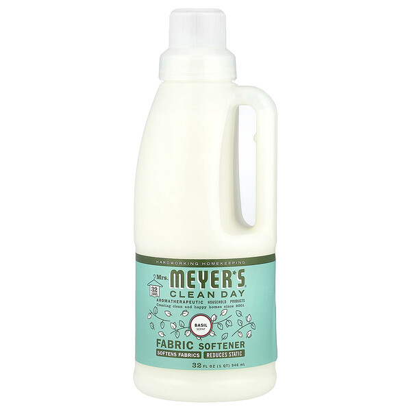 Mrs. Meyers Clean Day Fabric Softener, Basil, 32 fl oz (946 ml)