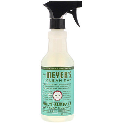 Купить Mrs. Meyers Clean Day Multi-Surface Everday Cleaner, Basil Scent, 16 fl oz (473 ml)