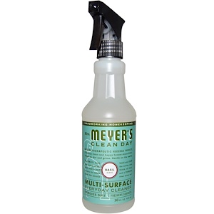 Mrs. Meyers Clean Day, Multi-Surface Everday Cleaner, Basil Scent, 16 fl oz (473 ml)