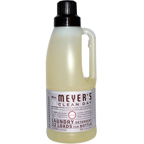 Mrs. Meyers Clean Day, Стиральный порошок, Ароматерапевтический, аромат лаванды 32 жидких унции (946 мл) (Discontinued Item) 