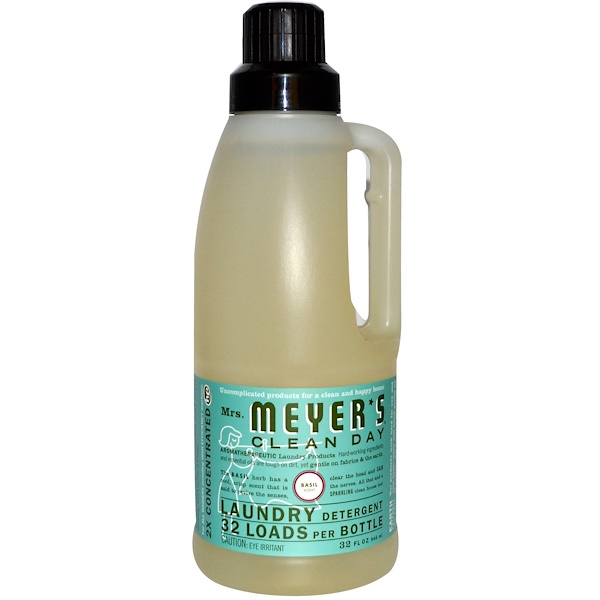 Mrs. Meyers Clean Day, Laundry Detergent, Basil Scent, 32 fl oz (946 ml) (Discontinued Item) 