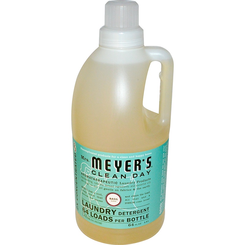 Mrs. Meyers Clean Day, Laundry Detergent, Basil Scent, 64 fl oz (1.8 L