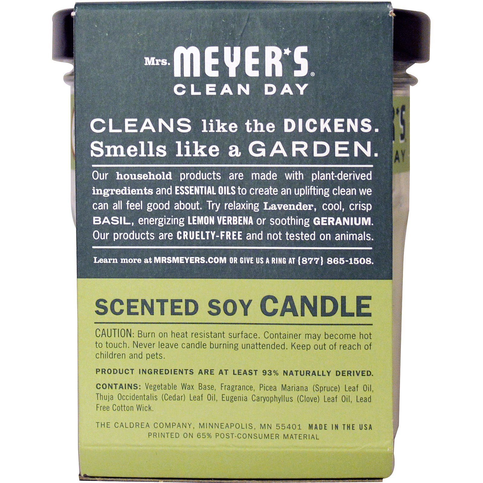 Mrs. Meyers Clean Day, Scented Soy Candle, Iowa Pine Scent, 4.9 oz (140
