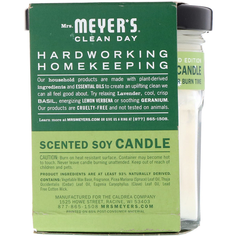Mrs. Meyers Clean Day, Scented Soy Candle, Iowa Pine Scent, 4.9 oz (140