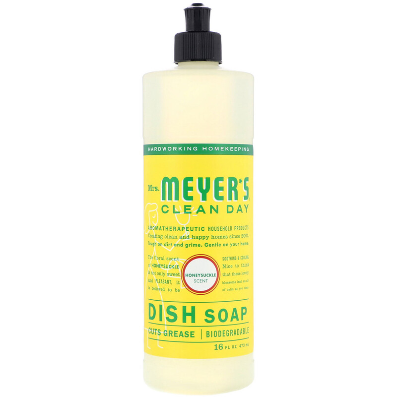 Mrs. Meyers Clean Day, Dish Soap, Honeysuckle Scent, 16 fl oz (473 ml