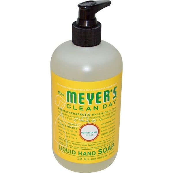 Mrs. Meyers Clean Day, Жидкое мыло для рук с ароматом жимолости, 12,5 жидких унций (370 мл)
