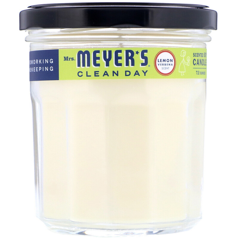 Mrs. Meyers Clean Day, Scented Soy Candle, 레몬 버베나 향, 204g(7.2oz) iHerb