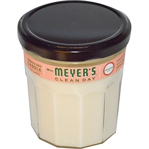 Mrs. Meyers Clean Day, Ароматизированная соевая свеча с запахом герани, 7,2 унции
