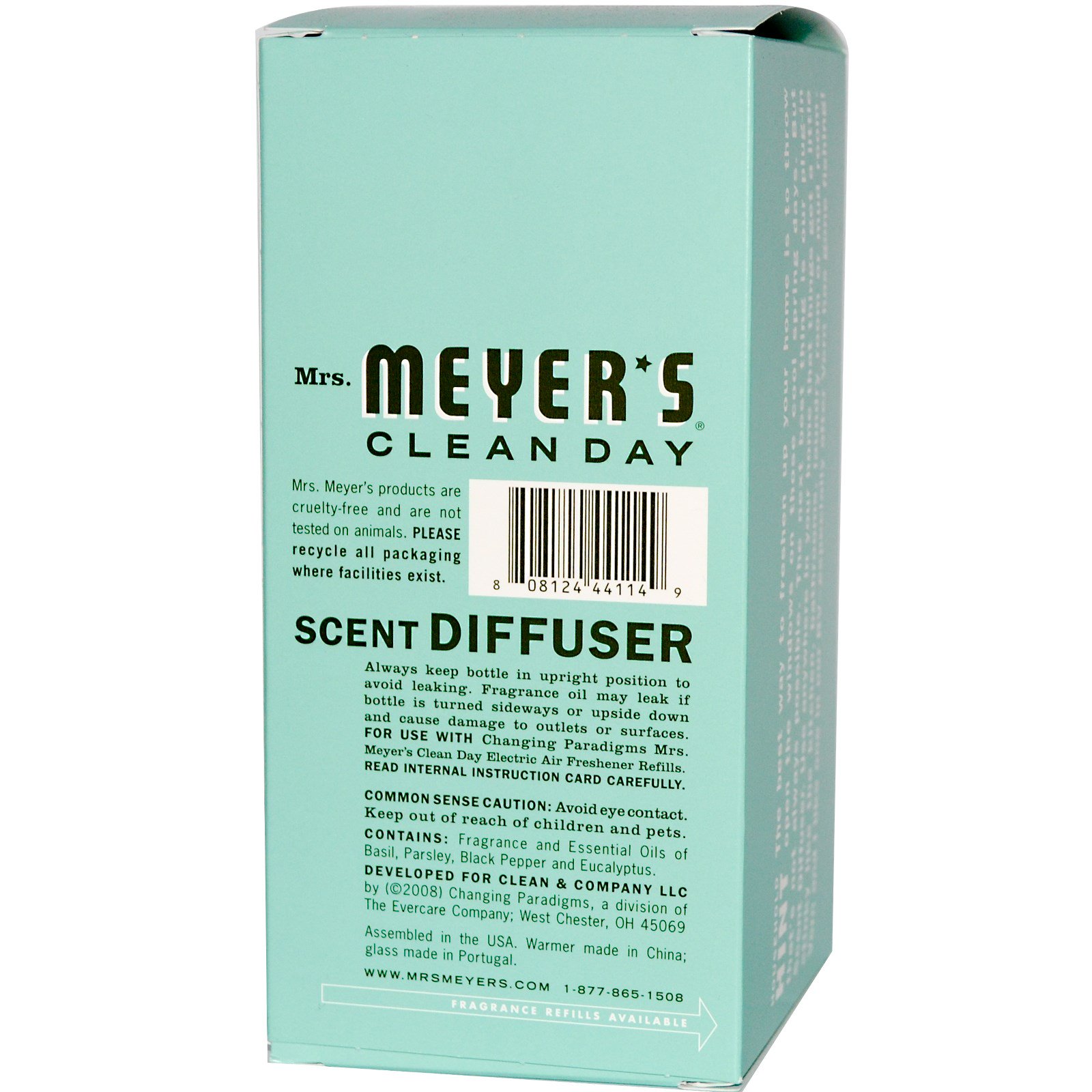 Mrs. Meyers Clean Day, Scent Diffuser, Basil Scent, 0.71 fl oz (21 ml