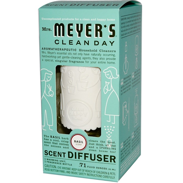Mrs. Meyers Clean Day, Scent Diffuser, Basil Scent, 0.71 fl oz (21 ml) (Discontinued Item) 