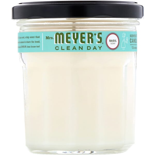 Mrs. Meyers Clean Day‏, شمعة الصويا المُعطرة، رائحة الريحان، 7.2 أونصة