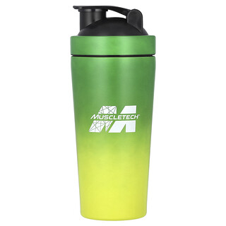 MuscleTech, 摇瓶，不锈钢，绿色/黄色，25 盎司（739 毫升）