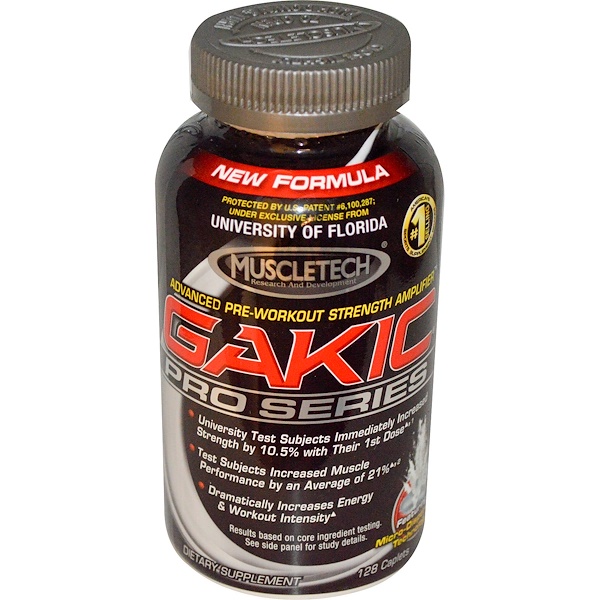 Muscletech, Gakic, Pro Series, Advanced Pre-Workout Strength Amplifier, 128 Caplets (Discontinued Item) 