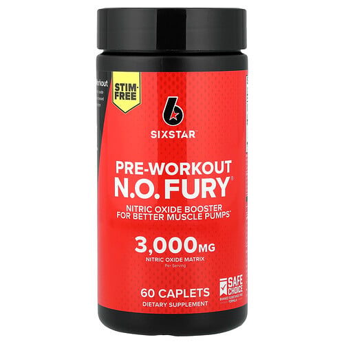 Sixstar Pre-Workout N.O. FURY, 60 Caplets