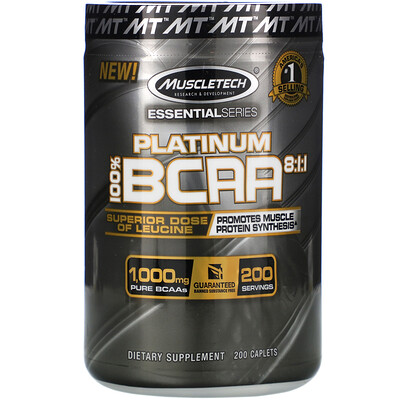 Muscletech Platinum 100% BCAA 8:1:1, 1000 мг, 200 капсул