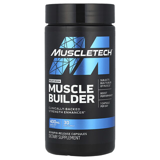 MuscleTech, Platinum Muscle Builder, 400 mg, 30 Cápsulas de Liberação Rápida