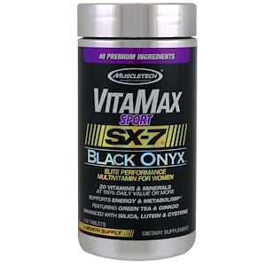 Muscletech, VitaMax Sport, SX-7, Черный оникс, для женщин, 120 таблеток
