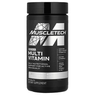 MuscleTech, Multivitamin, Suplemento multivitamínico platino, 90 comprimidos
