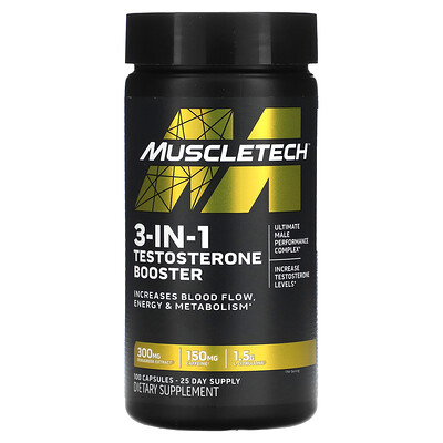 

MuscleTech Бустер тестостерона 3 в 1, 100 капсул