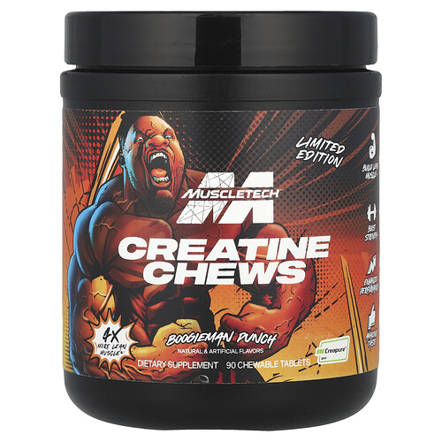 Muscletech Limited Edition, Creatine Chews, Boogieman Punch, 90 Chewable Tablets (1 g per Tablet)