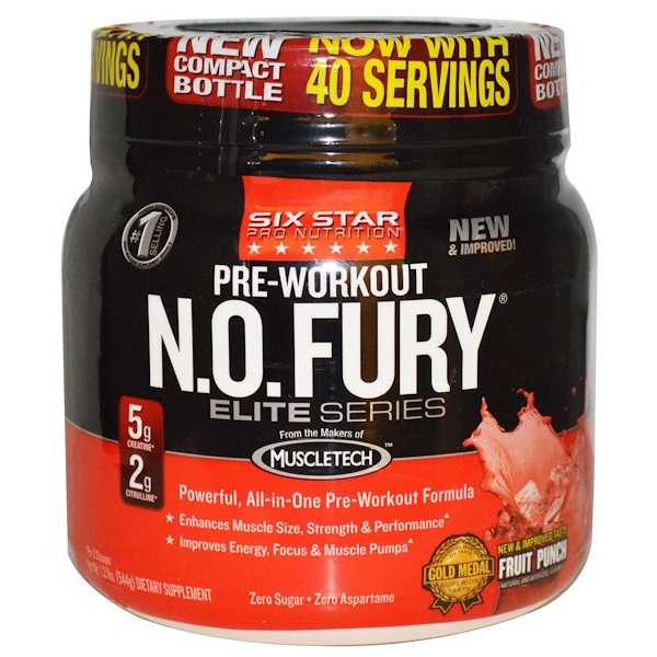 Six Star, Six Star Pro Nutrition, N.O. Fury, PreWorkout, Elite Series
