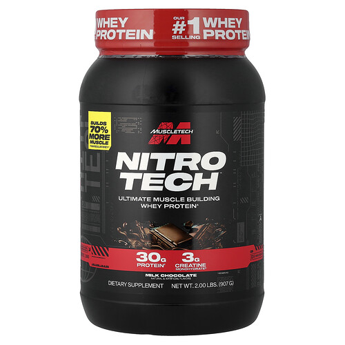 Muscletech Nitro-Tech™ Whey Protein, Milk Chocolate, 2 lbs (907 g)