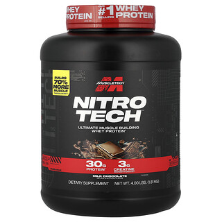 MuscleTech, Whey Protein Nitro-Tech®, Chocolate ao Leite, 1,81 kg (4 lb)