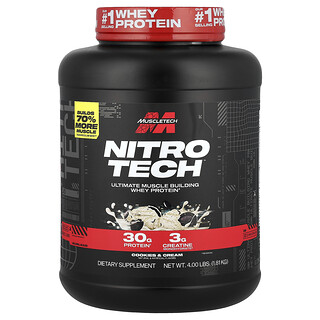 MuscleTech, Whey Protein Nitro-Tech™, Cookies e Creme, 1,81 kg (4 lb)
