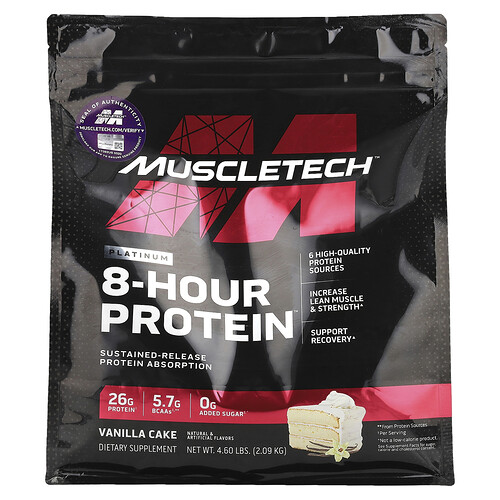 MuscleTech, Platinum 8-Hour Protein™, Vanillekuchen, 2,09 kg (4,6 lbs.)