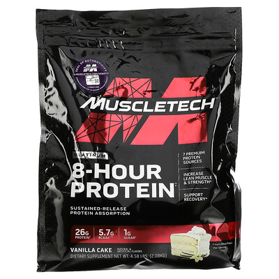 MuscleTech Серия Performance, Phase8, многофазный 8-часовой белок, со вкусом ванили, 2,09 кг (4,60 фунта)