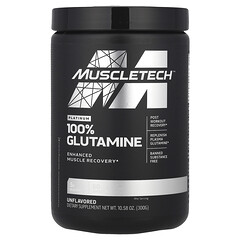 Platinum 100% Glutamine, глютамін, без смакових добавок, 300 г (10,58 унції)