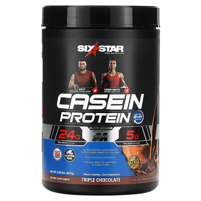 Six Star Pro Nutrition, казеиновый протеин, элитная серия «Тройной шоколад», 907 г (2 фунта)