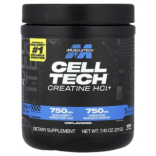 MuscleTech, Cloridrato de Creatina+ Cell Tech™, Sem Sabor, 211 g (7,45 oz)